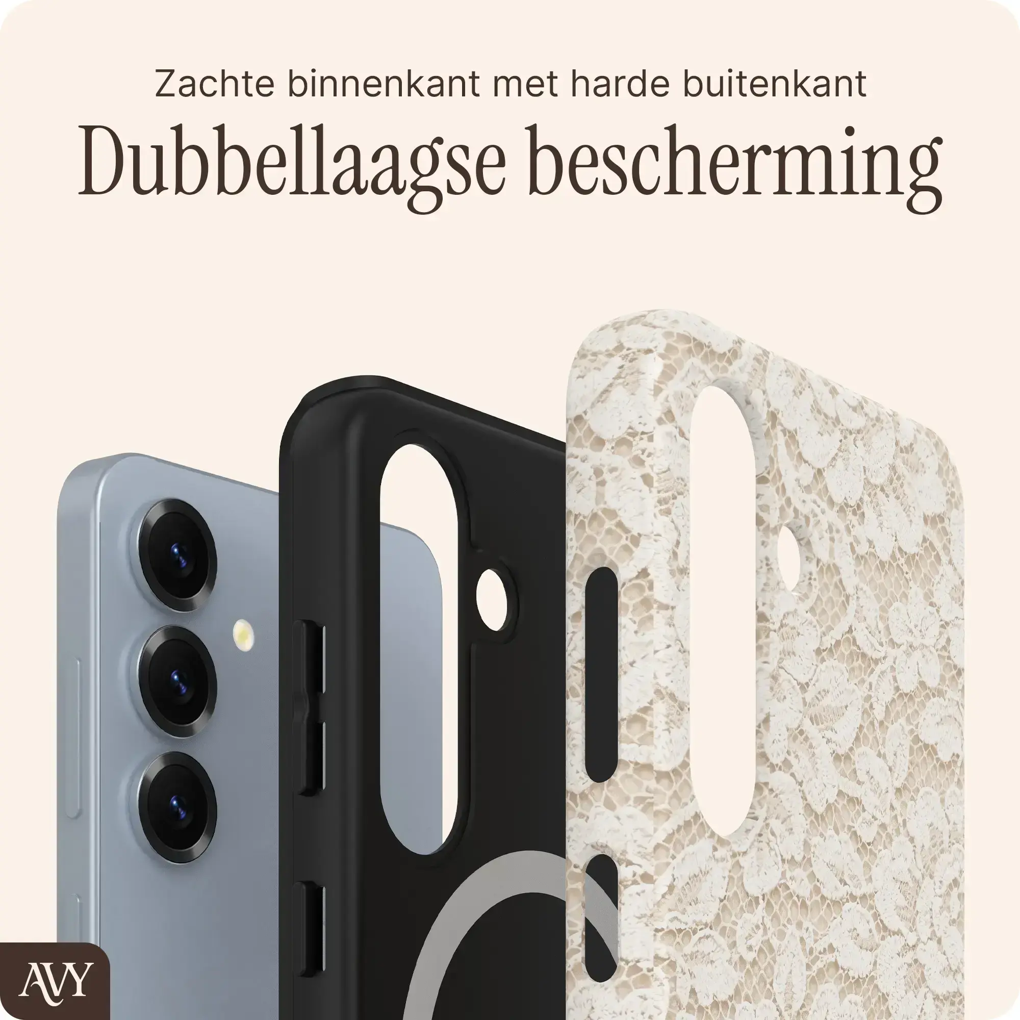 AVY Samsung Galaxy S24 Plus MagSafe Hoesje met Koord (32CM) Vintage Lace afbeelding 9
