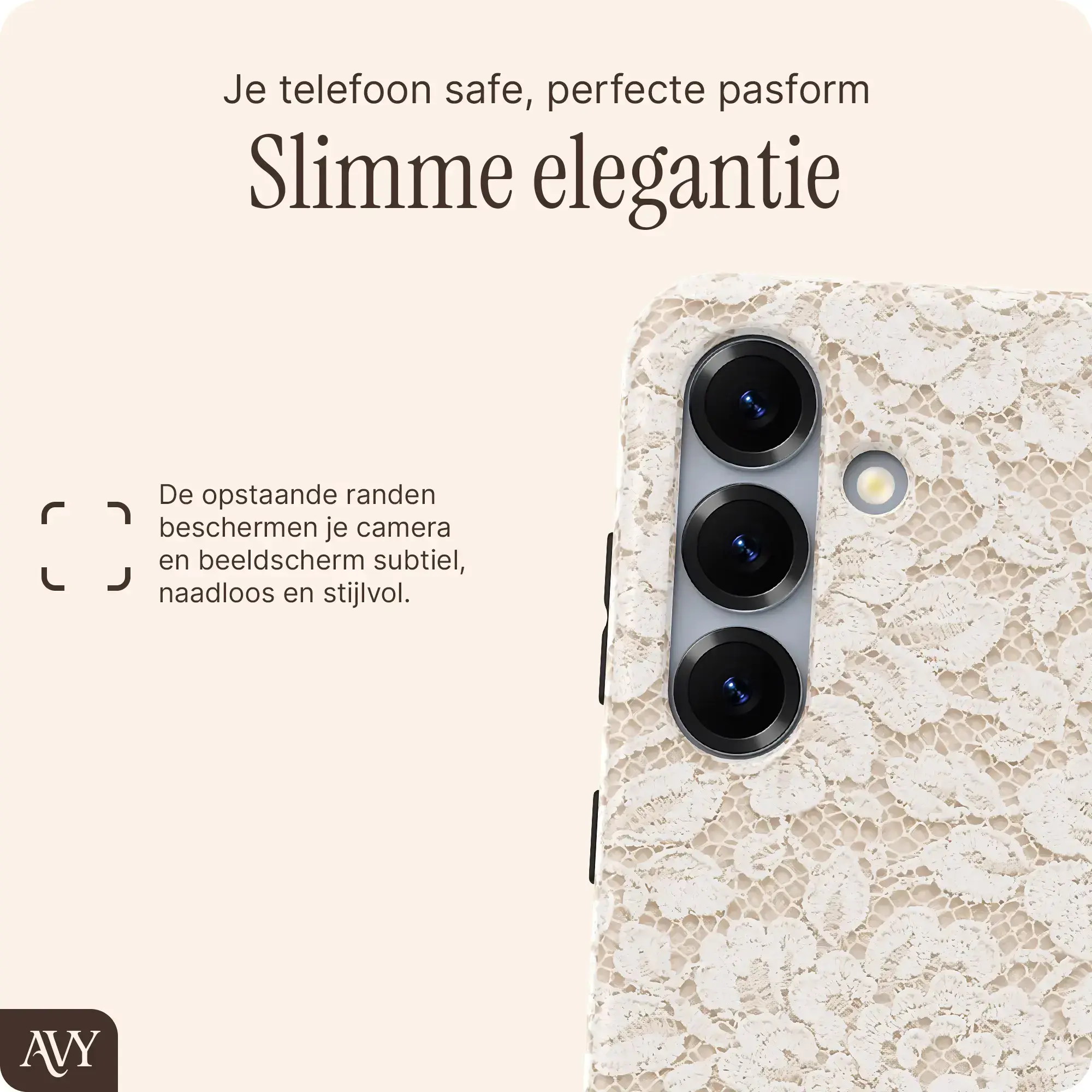 AVY Samsung Galaxy S24 Plus MagSafe Hoesje met Koord (32CM) Vintage Lace afbeelding 6