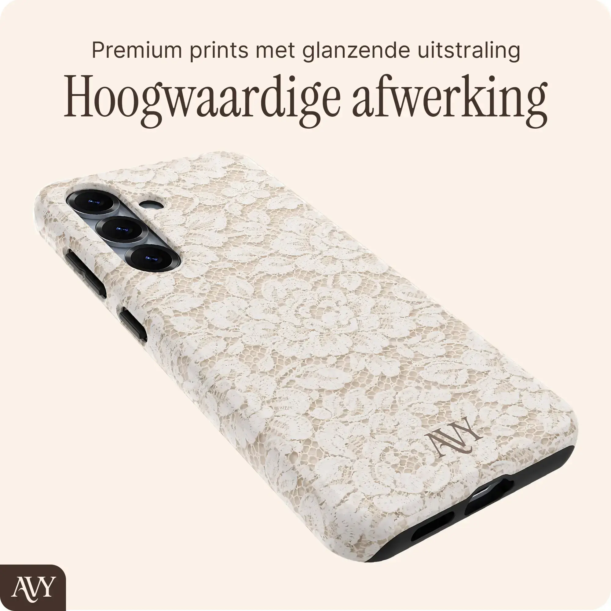 AVY Samsung Galaxy S24 Plus MagSafe Hoesje met Koord (32CM) Vintage Lace afbeelding 7