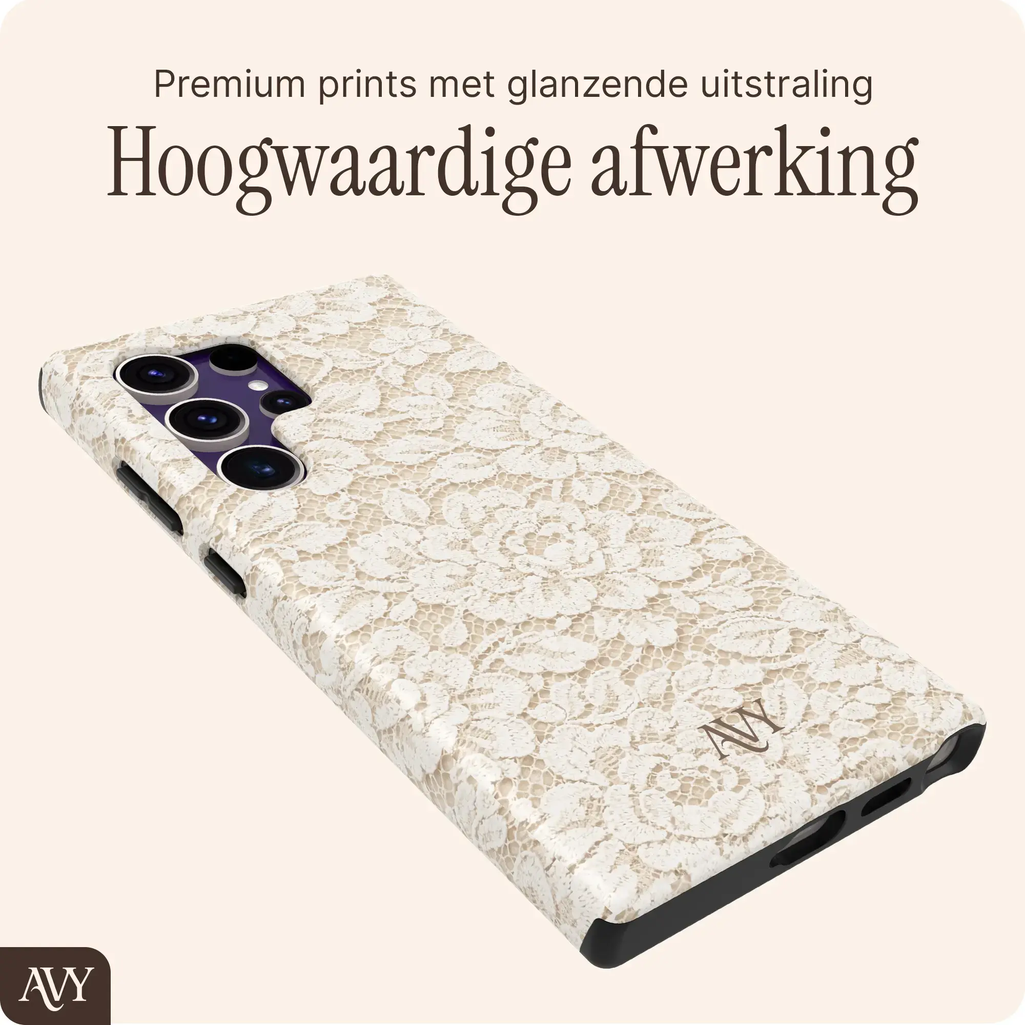 AVY Samsung Galaxy S24 Ultra MagSafe Hoesje met Koord (32CM) Vintage Lace afbeelding 7