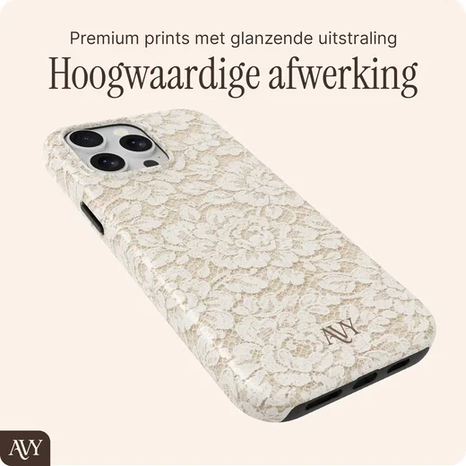 AVY Apple iPhone 15 Pro MagSafe Hoesje met Koord (32CM) Vintage Lace afbeelding 8