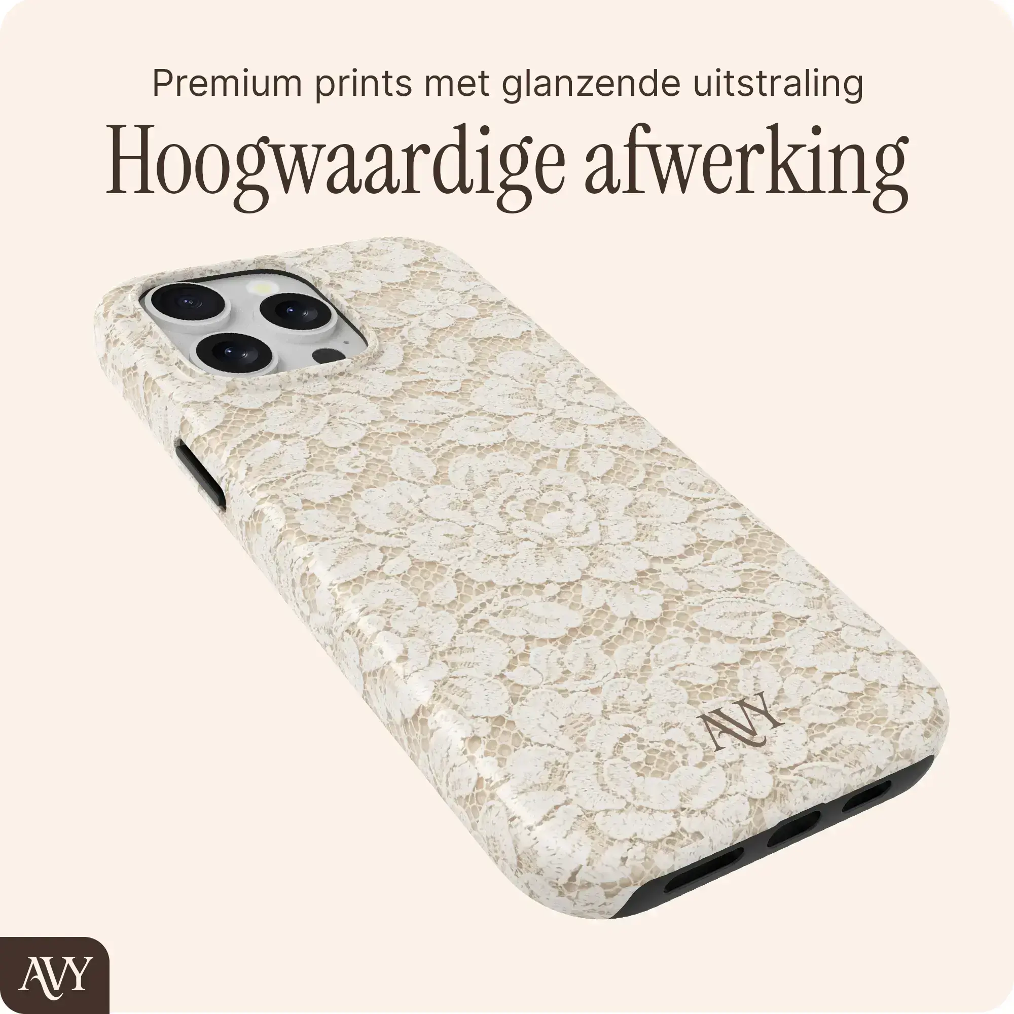 AVY Apple iPhone 13 Pro MagSafe Hoesje met Koord (32CM) Vintage Lace afbeelding 8