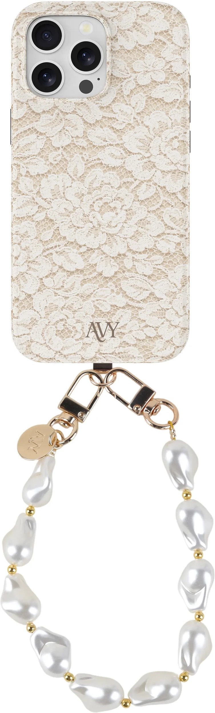 AVY Apple iPhone 13 Pro MagSafe Hoesje met Koord (32CM) Vintage Lace afbeelding 1