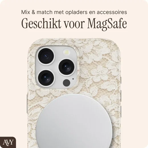 AVY Apple iPhone 13 Pro MagSafe Hoesje met Koord (32CM) Vintage Lace afbeelding 6