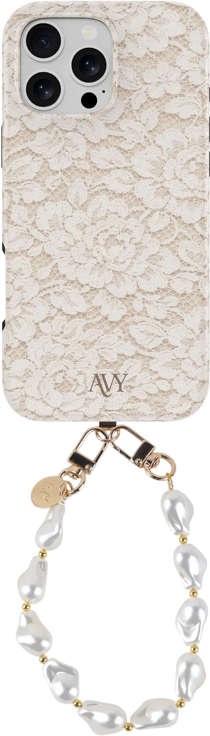 AVY Apple iPhone 12 / 12 Pro MagSafe Hoesje met Koord (32CM) Vintage Lace afbeelding 1