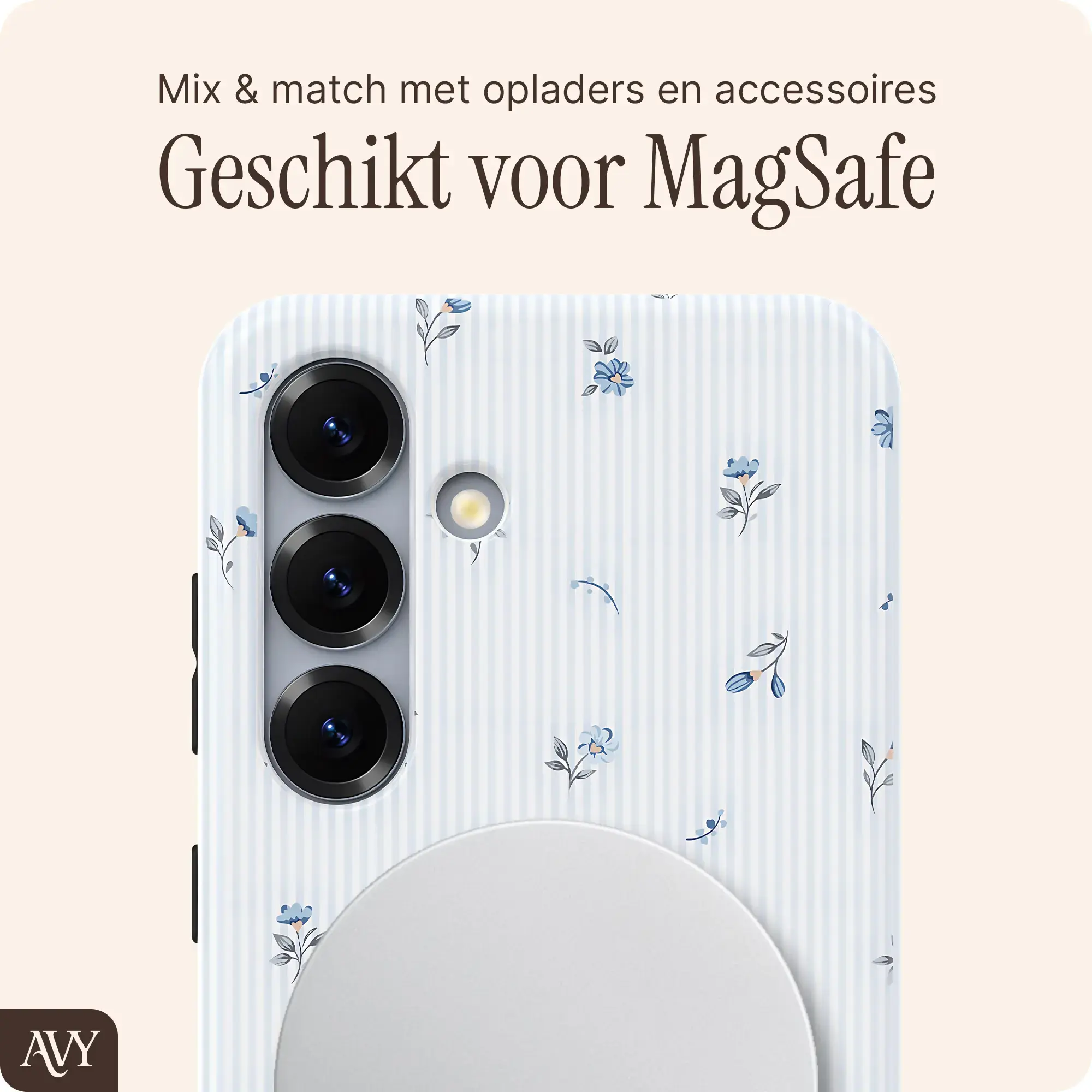 AVY Samsung Galaxy S25 MagSafe Hoesje met Koord (32CM) Sky Blossom afbeelding 6