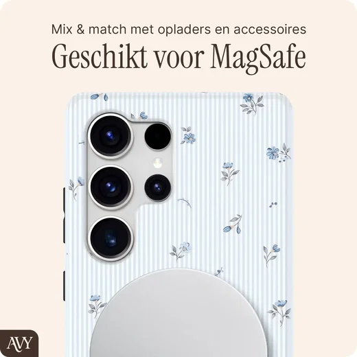 AVY Samsung Galaxy S25 Ultra MagSafe Hoesje met Koord (32CM) Sky Blossom afbeelding 6