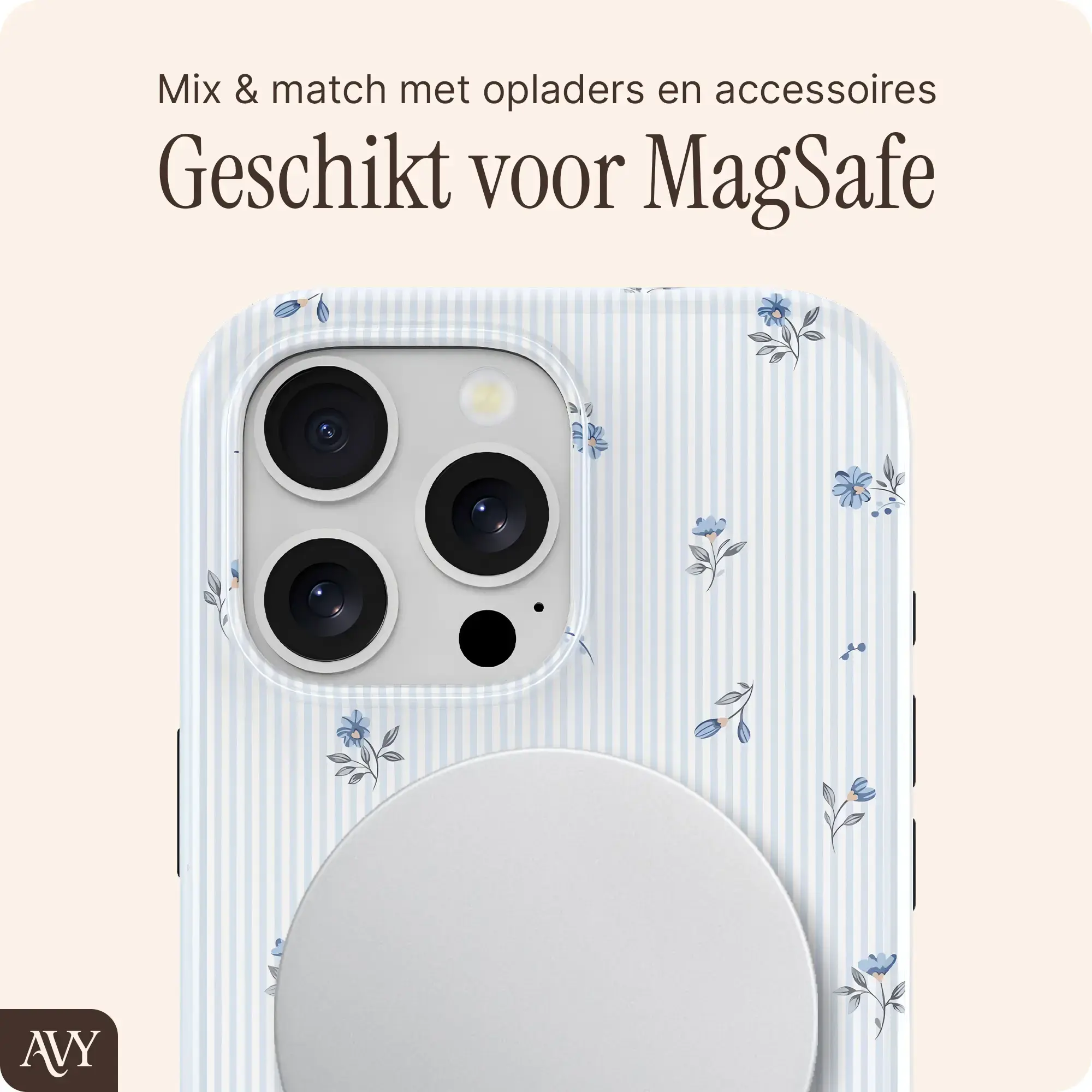 AVY Apple iPhone 16 Pro MagSafe Hoesje met Koord (32CM) Sky Blossom afbeelding 6