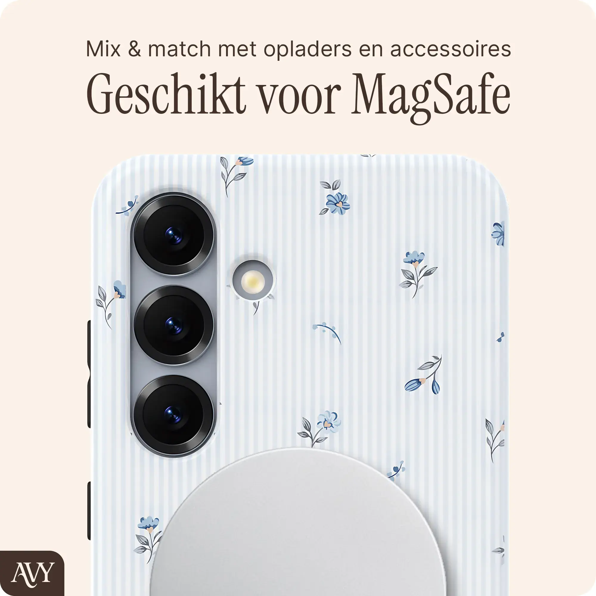 AVY Samsung Galaxy S24 MagSafe Hoesje met Koord (32CM) Sky Blossom afbeelding 6