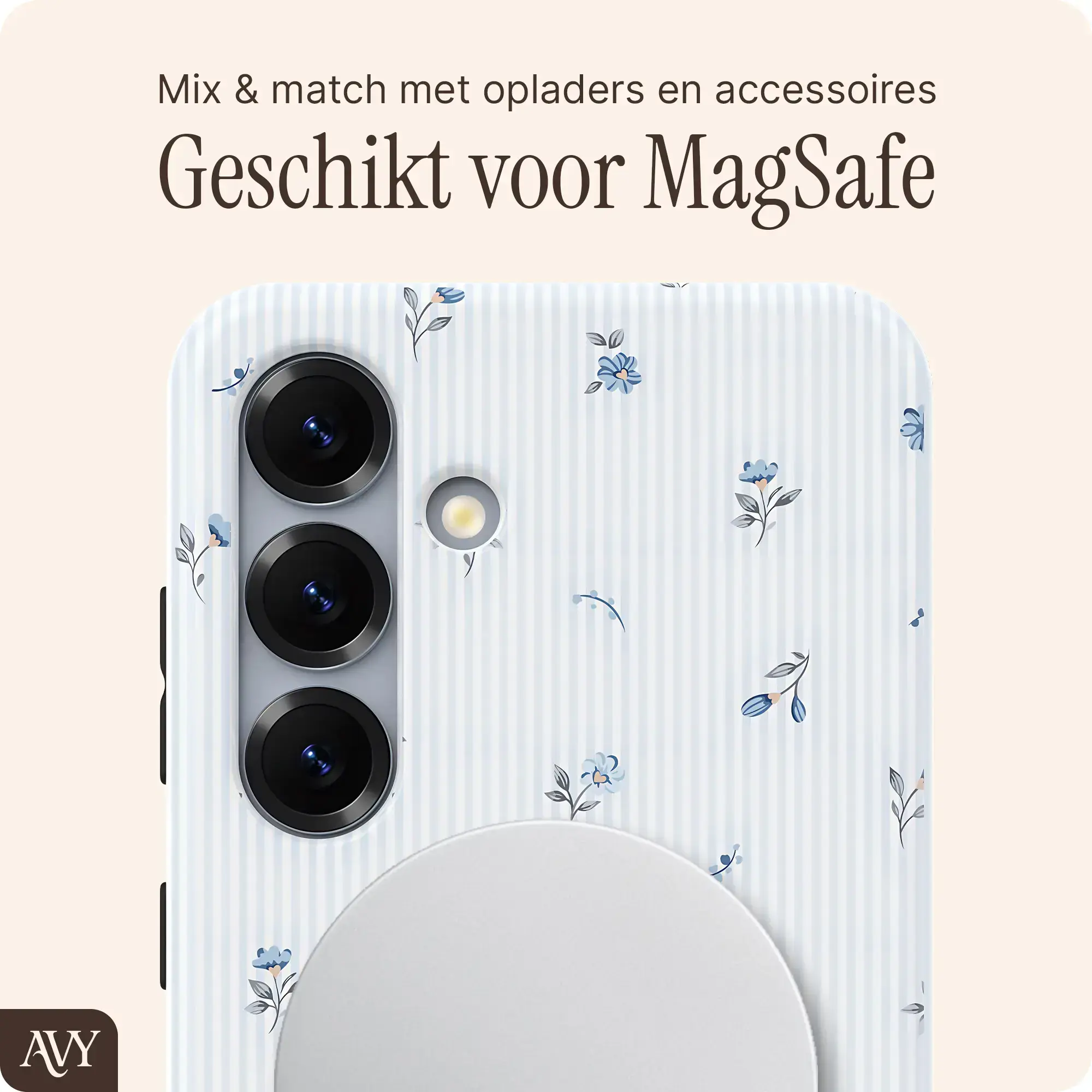 AVY Samsung Galaxy S24 Plus MagSafe Hoesje met Koord (32CM) Sky Blossom afbeelding 6