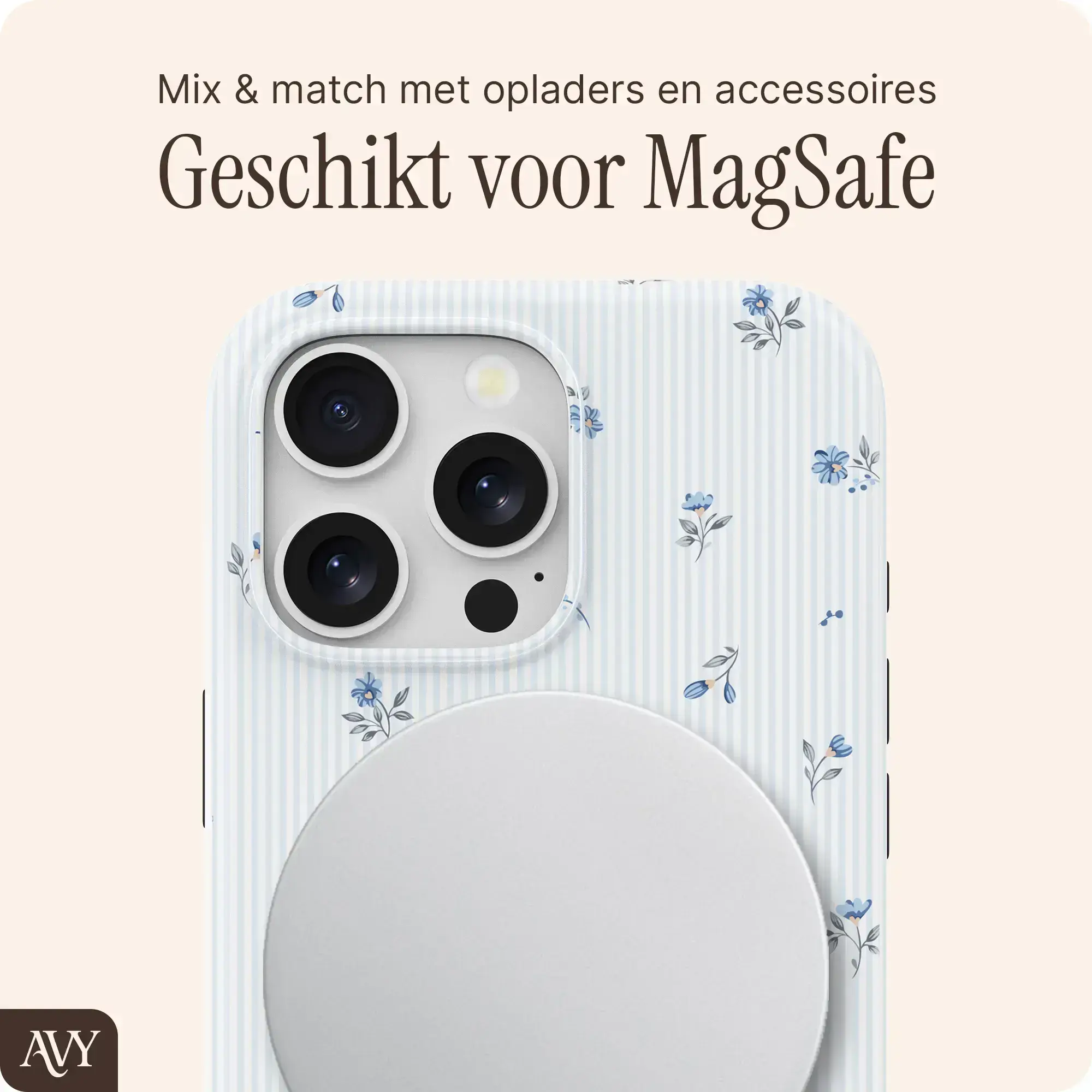 AVY Apple iPhone 13 Pro MagSafe Hoesje met Koord (32CM) Sky Blossom afbeelding 6