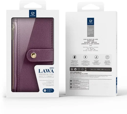 Dux Ducis Lawa iPhone 18 Pro / 17 Pro Hoesje 2-in-1 Book Case MagSafe Burgundy afbeelding 12