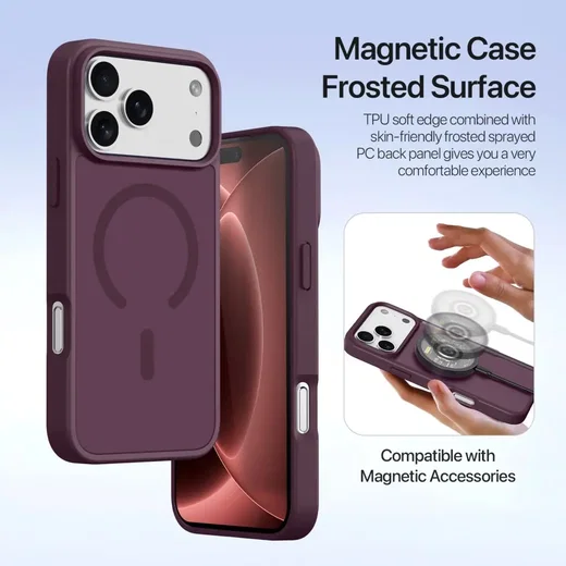 Dux Ducis Lawa iPhone 18 Pro / 17 Pro Hoesje 2-in-1 Book Case MagSafe Burgundy afbeelding 8