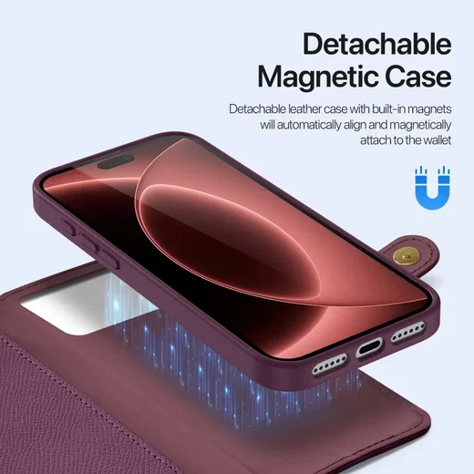 Dux Ducis Lawa iPhone 18 Pro Max / 17 Pro Max 2-in-1 Hoesje MagSafe Burgundy afbeelding 5