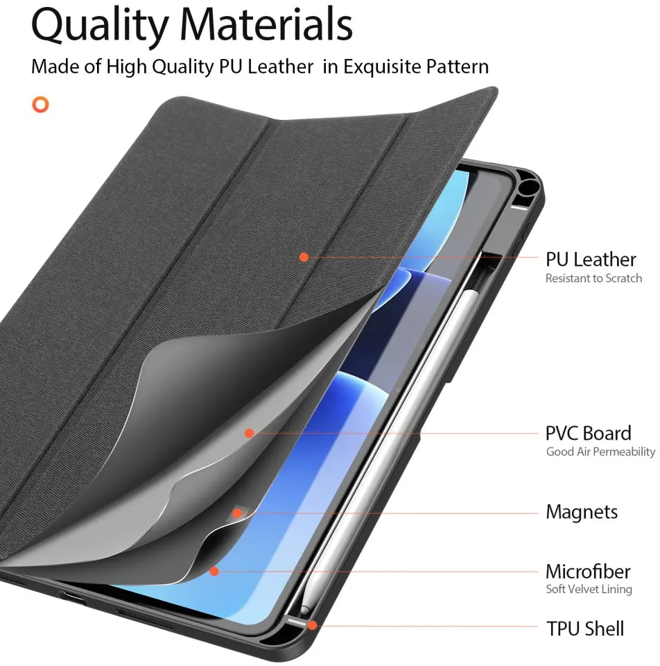 Dux Ducis Domo Xiaomi Pad 8 (Pro) / Pad 7 (Pro) Hoes Tri-Fold Book Case Zwart afbeelding 7