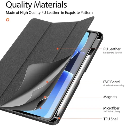 Dux Ducis Domo Xiaomi Pad 8 (Pro) / Pad 7 (Pro) Hoes Tri-Fold Book Case Zwart afbeelding 7