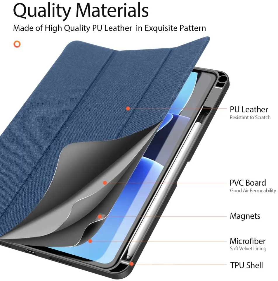Dux Ducis Domo Xiaomi Pad 8 (Pro) / Pad 7 (Pro) Hoes Tri-Fold Book Case Blauw afbeelding 7