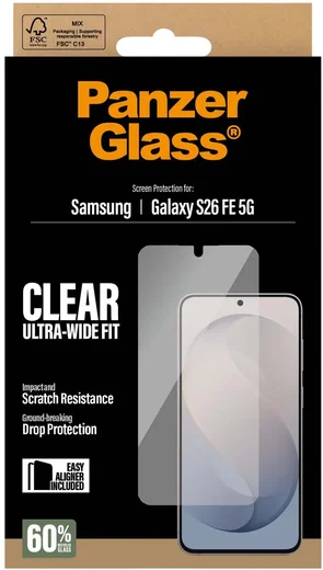 PanzerGlass FastFit Ultra-Wide Samsung S26 FE Screen Protector Tempered Glass afbeelding 2