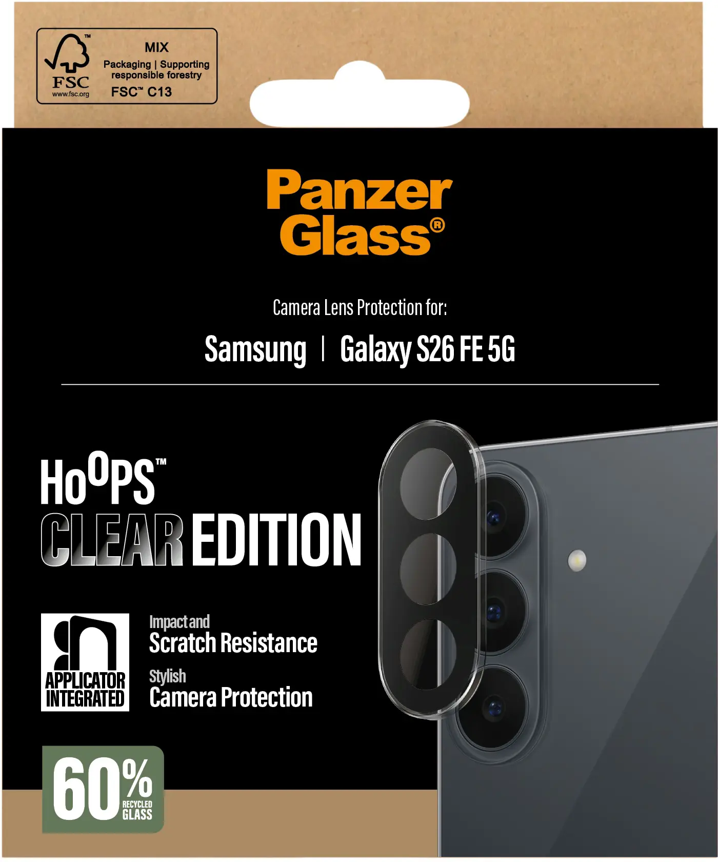 PanzerGlass Hoops Rings Samsung Galaxy S26 FE Camera Protector Glas Transparant afbeelding 4