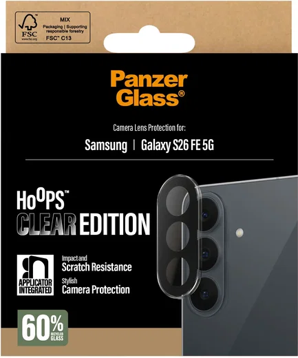 PanzerGlass Hoops Rings Samsung Galaxy S26 FE Camera Protector Glas Transparant afbeelding 4