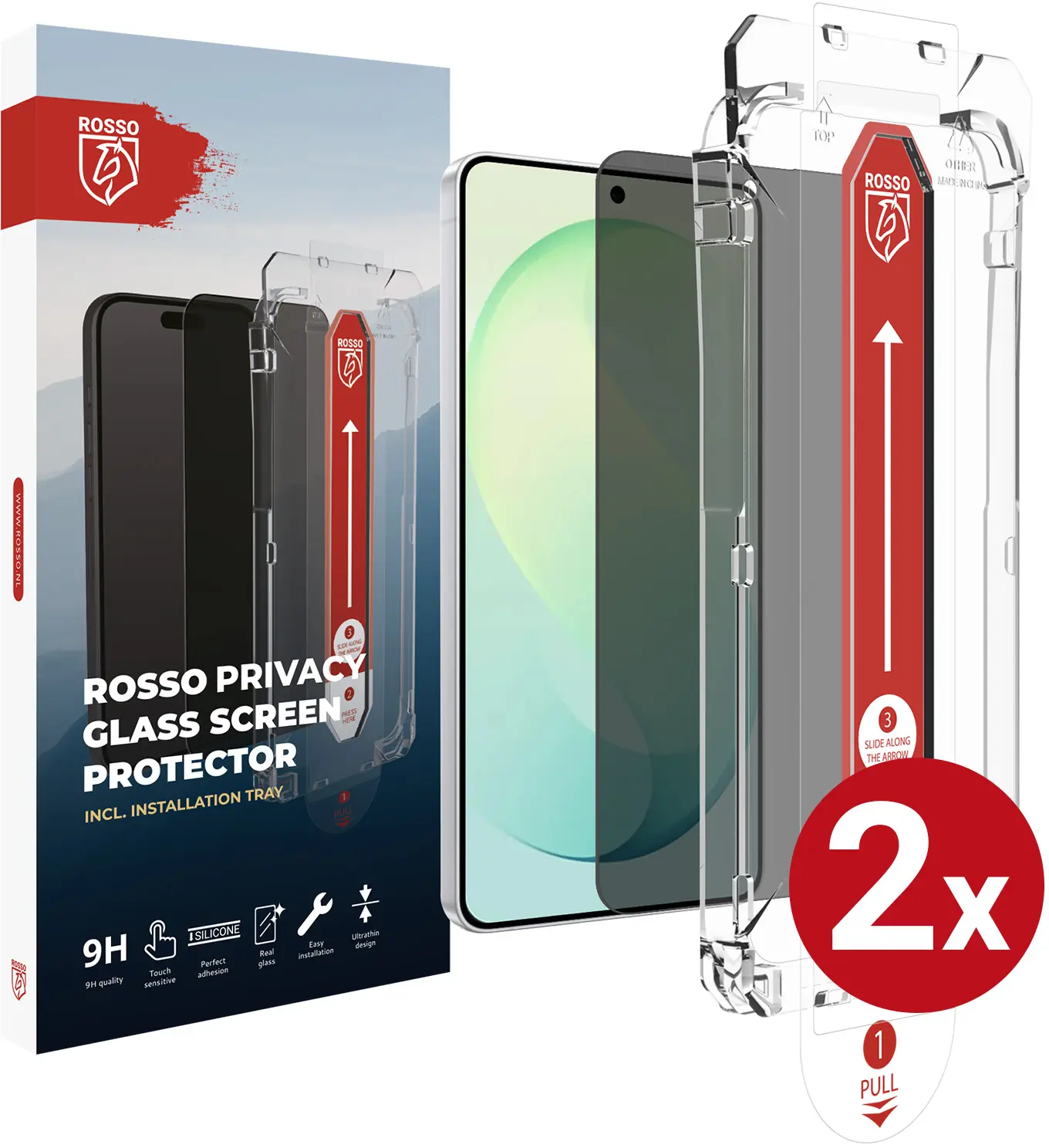Rosso Samsung Galaxy S26 FE Privacy Glass Installatietray (2-Pack) afbeelding 1