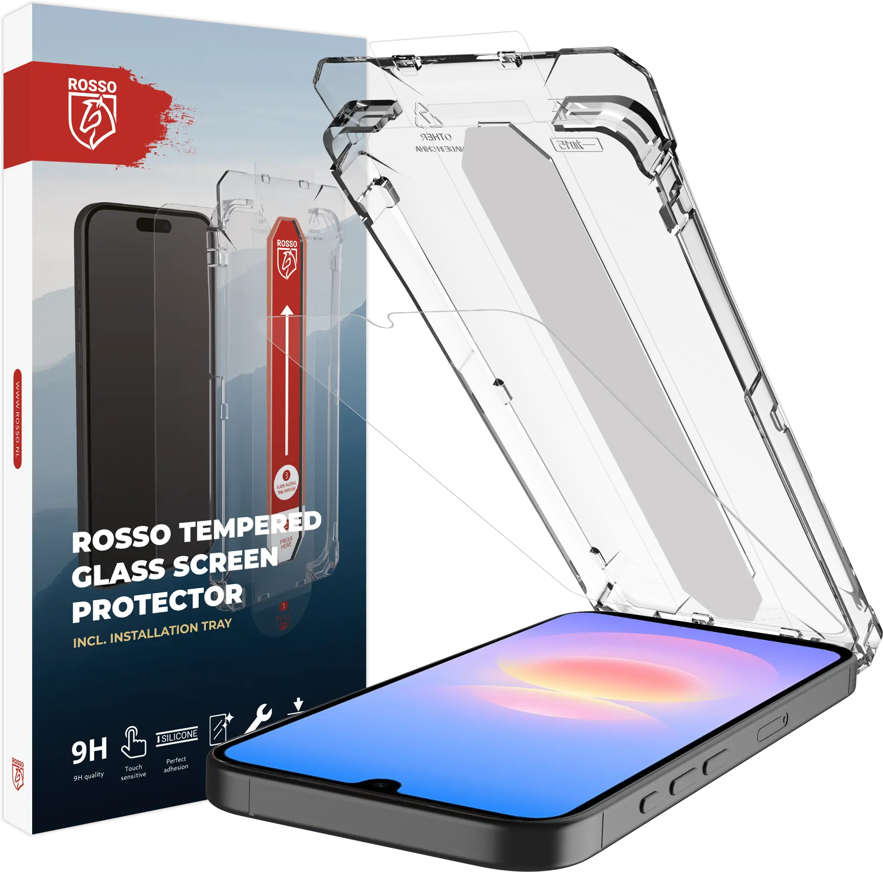 Rosso Samsung Galaxy A18 Tempered Glass met Installatietray Dust Removal afbeelding 1