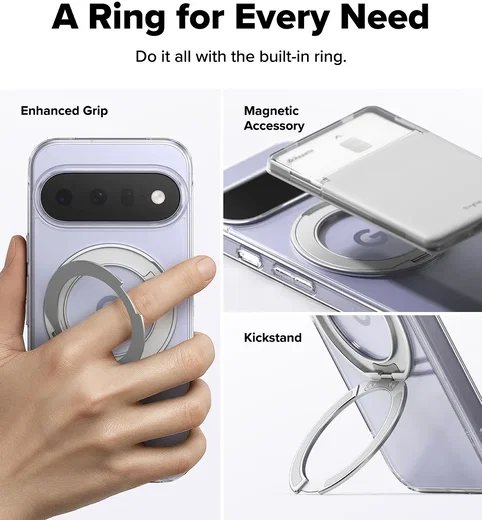 Ringke Fusion Ring Google Pixel 11 Hoesje MagSafe 360° Standaard Transparant afbeelding 3