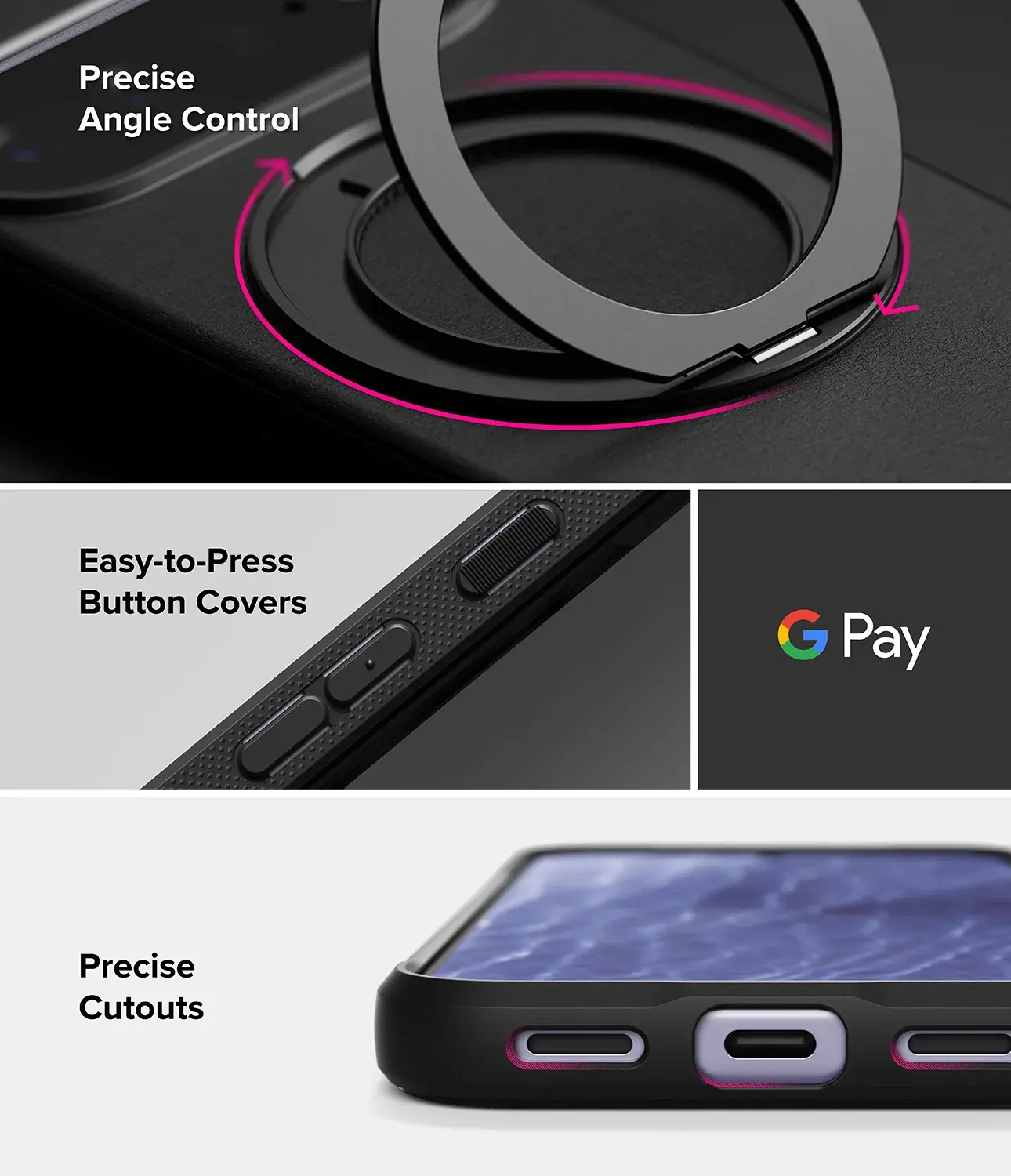 Ringke Onyx Ring Google Pixel 11 Hoesje MagSafe 360° Standaard Zwart afbeelding 13