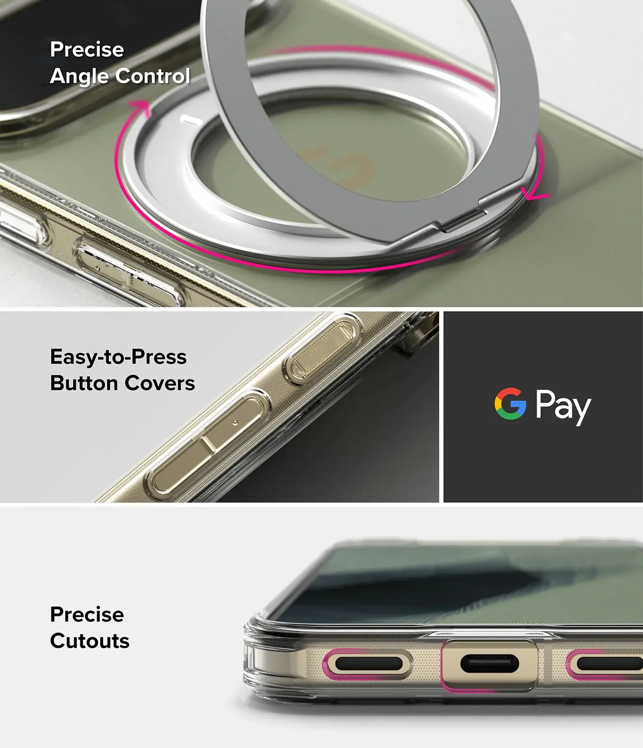 Ringke Fusion Ring Google Pixel 11 Pro Hoesje MagSafe 360° Standaard Transparant afbeelding 13