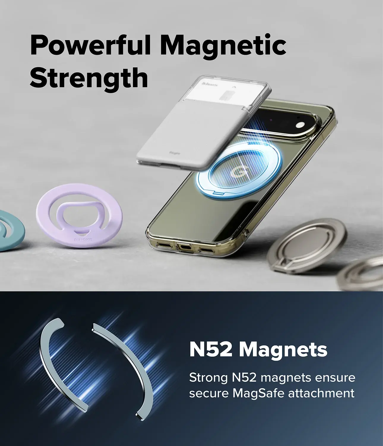 Ringke Fusion Ring Google Pixel 11 Pro Hoesje MagSafe 360° Standaard Transparant afbeelding 7