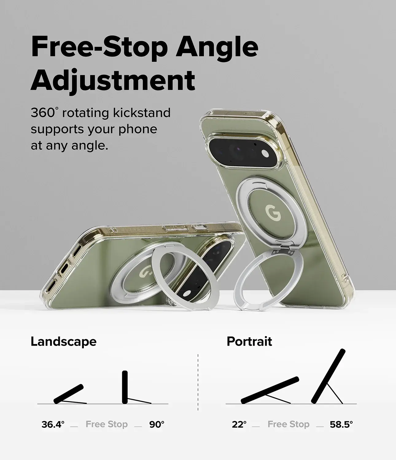 Ringke Fusion Ring Google Pixel 11 Pro Hoesje MagSafe 360° Standaard Transparant afbeelding 10