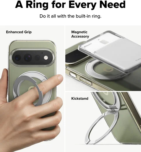 Ringke Fusion Ring Google Pixel 11 Pro Hoesje MagSafe 360° Standaard Transparant afbeelding 3