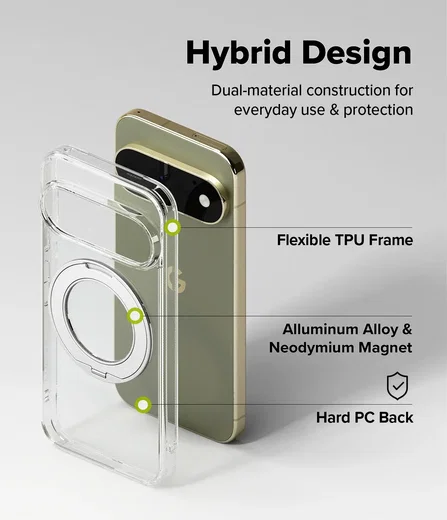 Ringke Fusion Ring Google Pixel 11 Pro Hoesje MagSafe 360° Standaard Transparant afbeelding 5