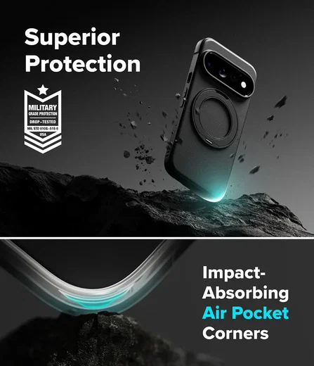 Ringke Onyx Ring Google Pixel 11 Pro Hoesje MagSafe 360° Standaard Zwart afbeelding 2