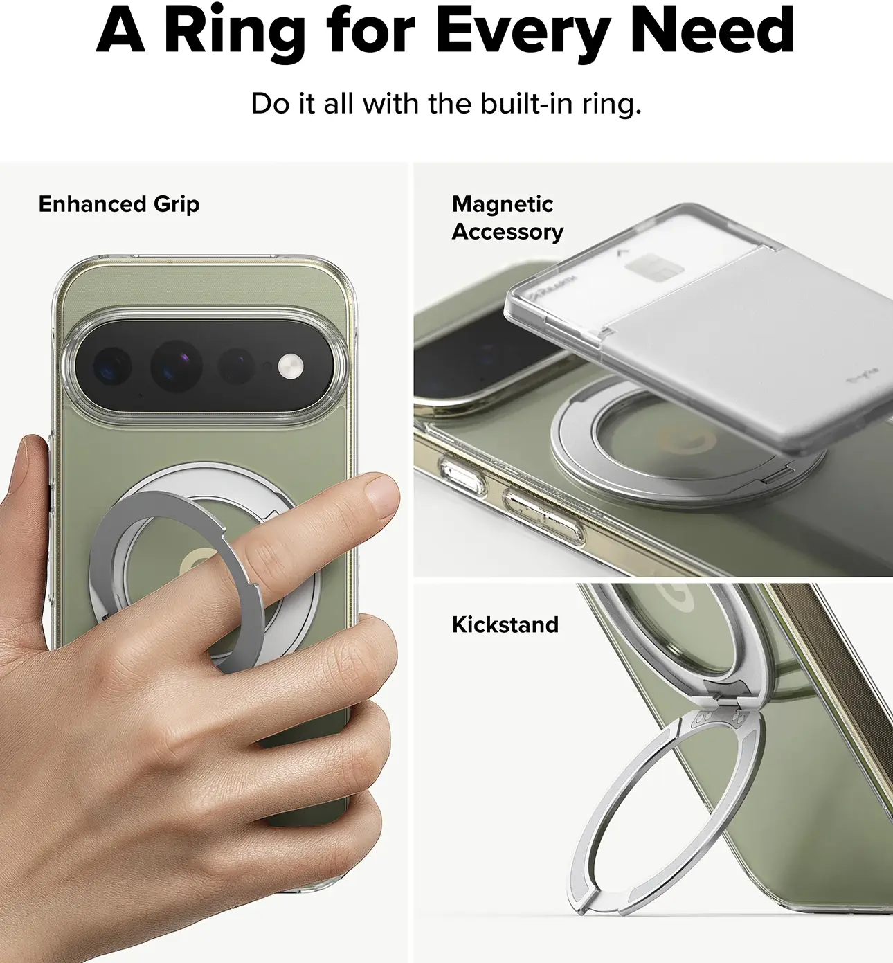 Ringke Fusion Ring Pixel 11 Pro XL Hoesje MagSafe 360° Standaard Transparant afbeelding 3