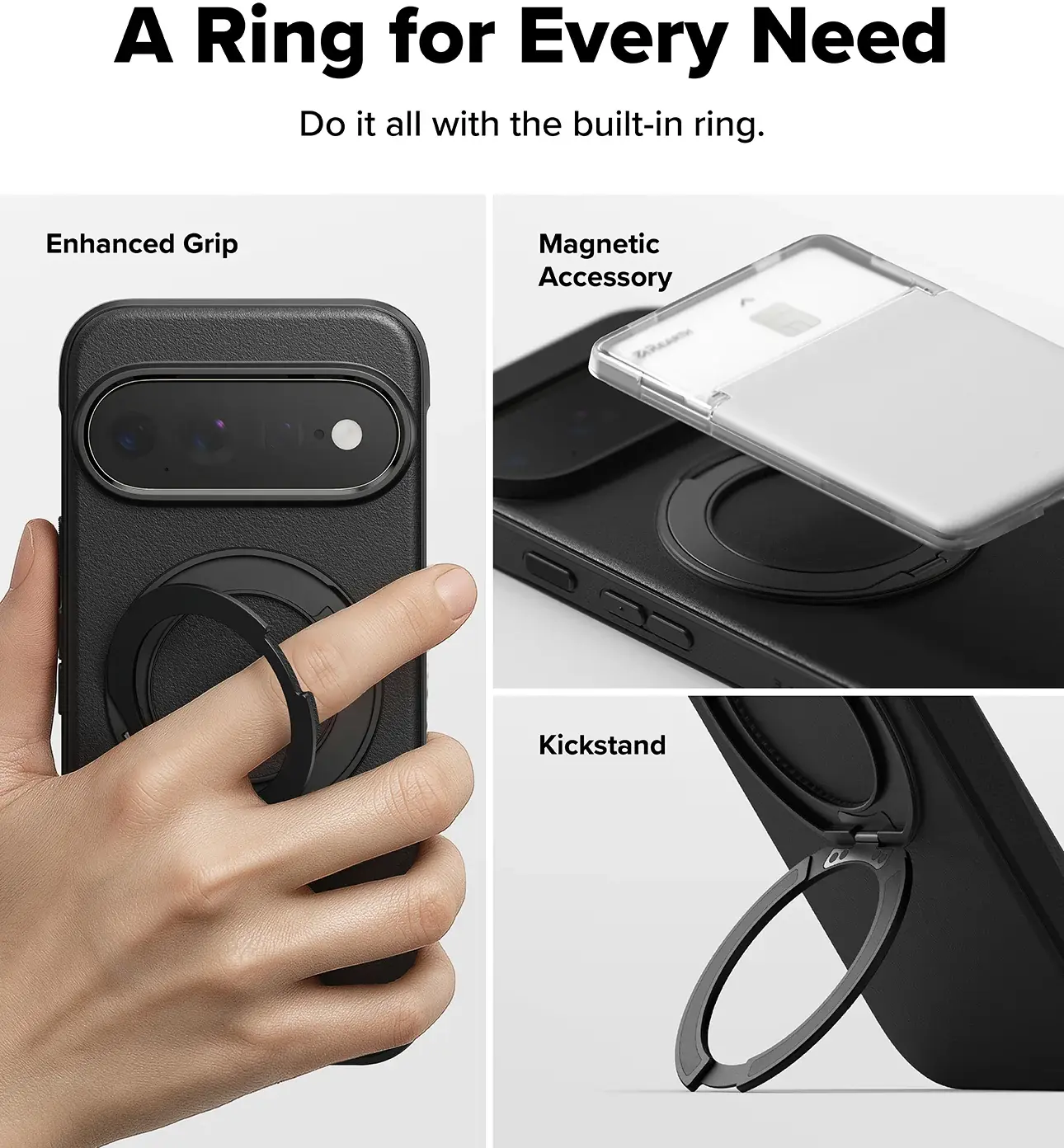 Ringke Onyx Ring Google Pixel 11 Pro XL Hoesje MagSafe 360° Standaard Zwart afbeelding 3
