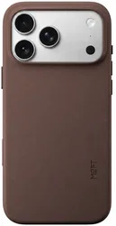 MOFT MOVAS Snap iPhone 18 Pro Max Hoesje MagSafe Vegan Leer Back Cover Bruin afbeelding