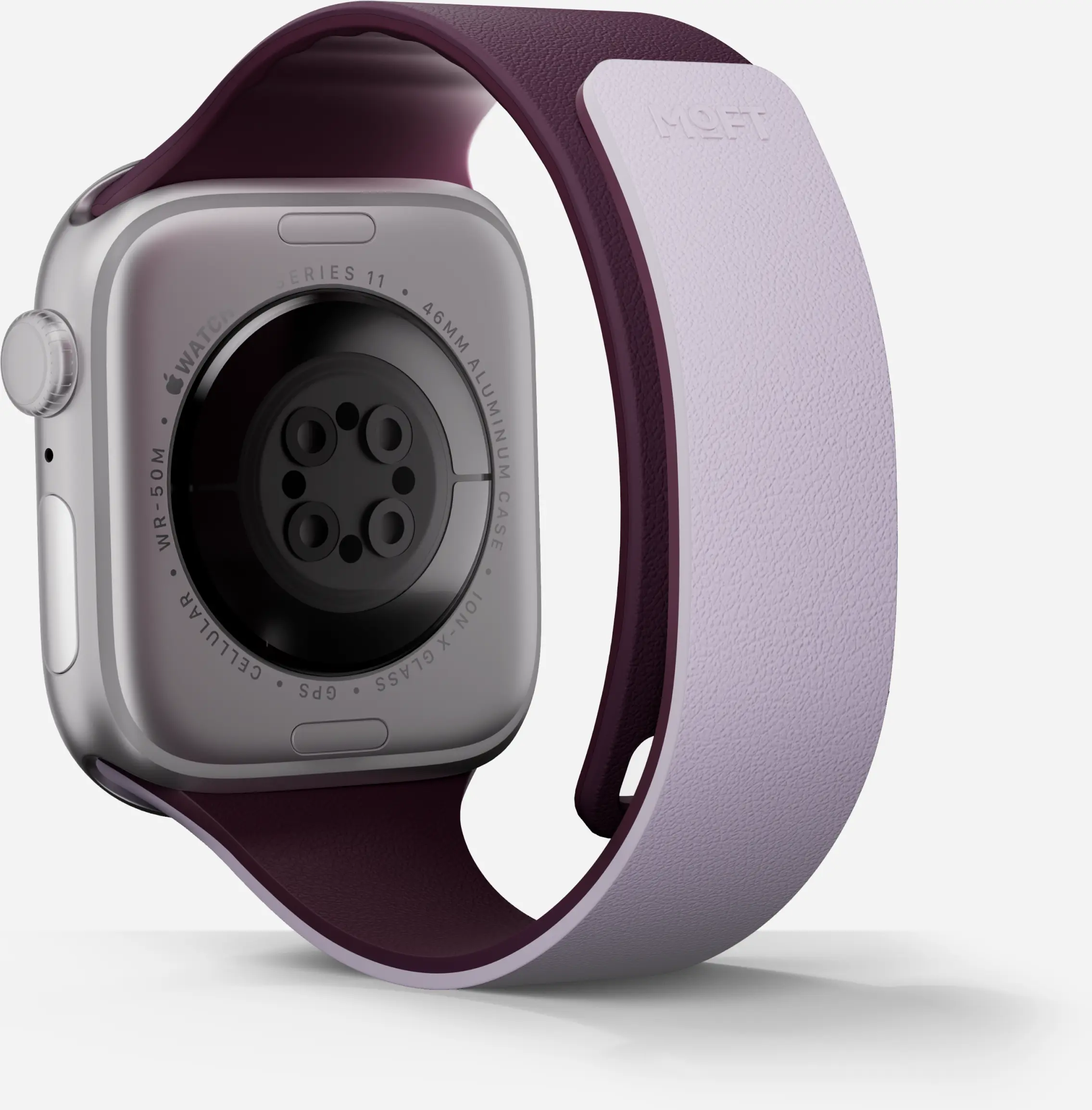 MOFT Snap Duo Watch Band Active Apple Watch Silicone 42MM Blackberry Peony afbeelding 20