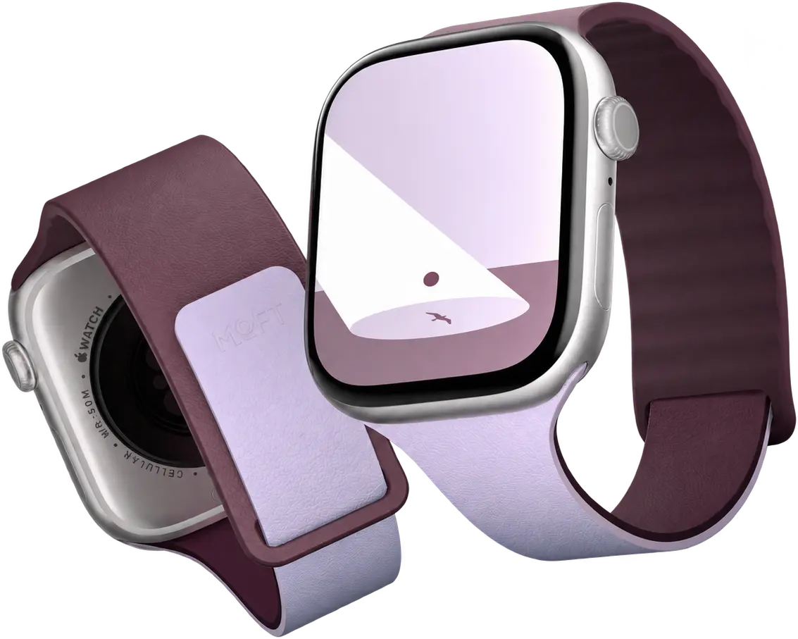 MOFT Snap Duo Watch Band Active Apple Watch Silicone 46MM Blackberry Peony afbeelding 1