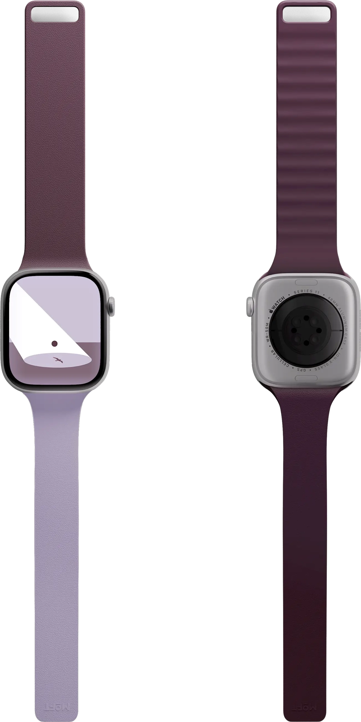 MOFT Snap Duo Watch Band Active Apple Watch Silicone 46MM Blackberry Peony afbeelding 9