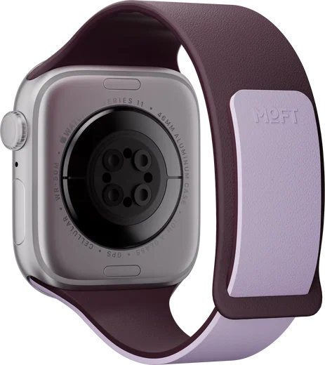 MOFT Snap Duo Watch Band Active Apple Watch Silicone 46MM Blackberry Peony afbeelding 4