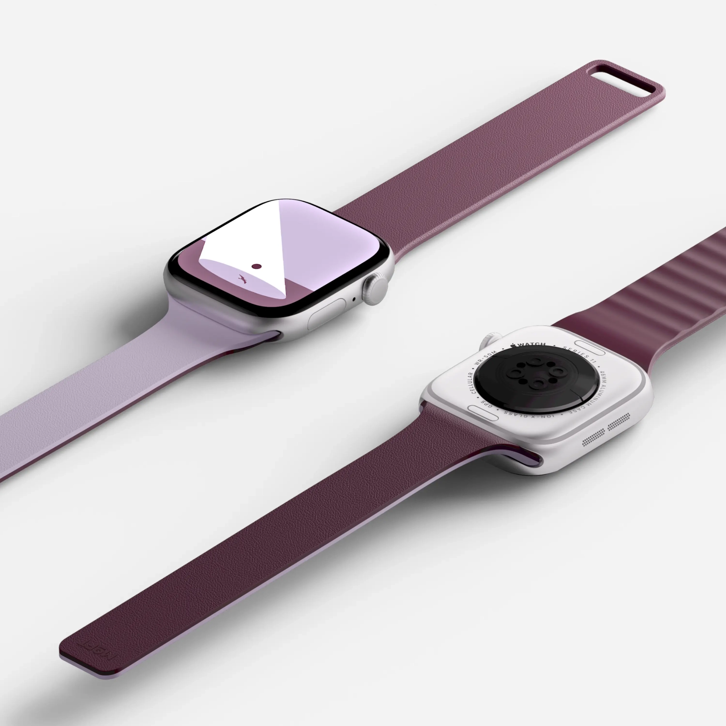MOFT Snap Duo Watch Band Active Apple Watch Silicone 46MM Blackberry Peony afbeelding 13