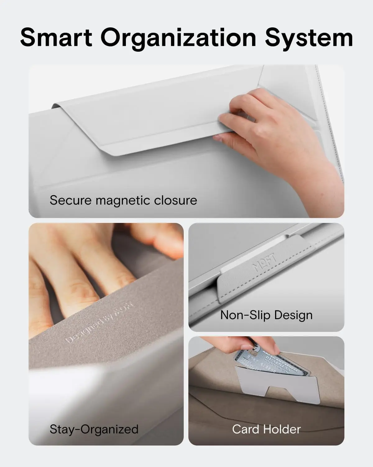 MOFT Laptop Sleeve 14 Inch met Opvouwbare Standaard Zwart afbeelding 7