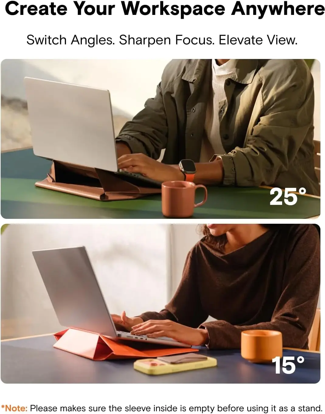 MOFT Laptop Sleeve 16 Inch met Opvouwbare Standaard Zwart afbeelding 5