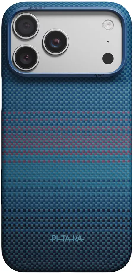 PITAKA Edge iPhone 18 Pro / 17 Pro Hoesje 600D Magnetic Ultra Dun Blauw afbeelding 2