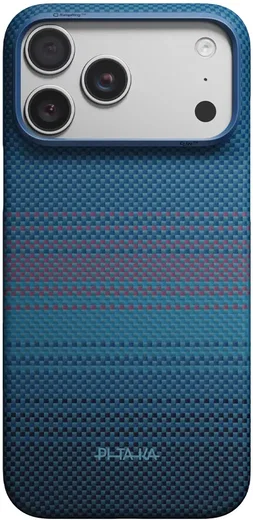 PITAKA Edge iPhone 18 Pro / 17 Pro Hoesje 600D Magnetic Ultra Dun Blauw afbeelding 2