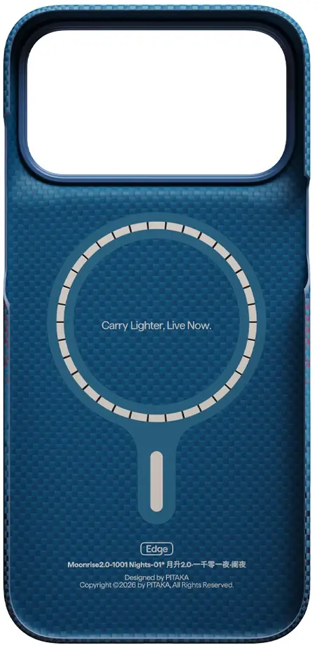 PITAKA Edge iPhone 18 Pro / 17 Pro Hoesje 600D Magnetic Ultra Dun Blauw afbeelding 6