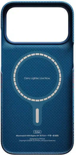 PITAKA Edge iPhone 18 Pro / 17 Pro Hoesje 600D Magnetic Ultra Dun Blauw afbeelding 6