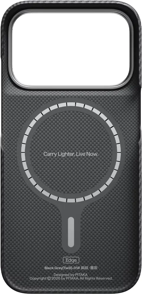 PITAKA Edge iPhone 18 Pro Max / 17 Pro Max Hoesje Magnetic Zwart afbeelding 3