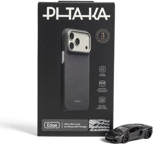 PITAKA Edge iPhone 18 Pro Max / 17 Pro Max Hoesje Magnetic Zwart afbeelding 7